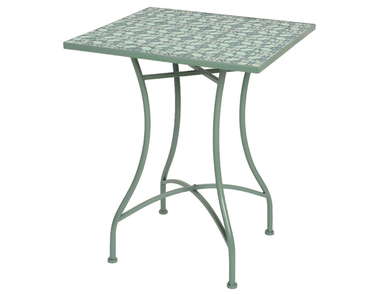 Masa pentru gradina Orleans, Decoris, 58 x 58 x 72 cm, pliabil, fier/ceramica, verde - imagine 4